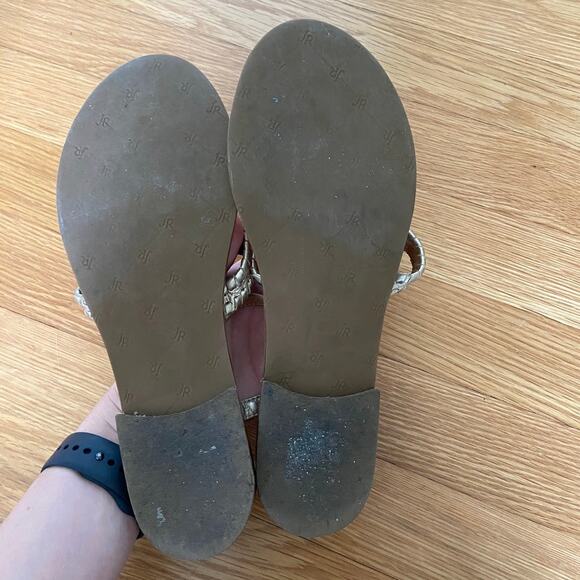 Jack Rogers Maci Ankle Strap Leather Sandals Gold Size 8 - Picture 5 of 6